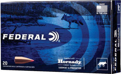 Federal 22-250 Remington 55 Grain V-Max - 20 Rounds for Varmint Control