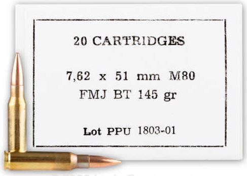 7.62 NATO 500 Rounds Ammunition Prvi Partizan 145 Grain Full Metal Jacket