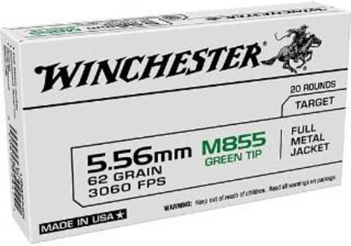 <span style="font-weight:bolder; ">5.56mm</span> Nato 20 Rounds Ammunition Winchester 62 Grain FMJ