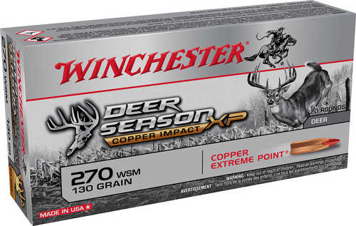 270 WSM 20 Rounds Ammunition Winchester 130 Grain Copper
