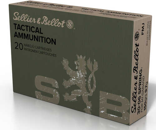 30-06 Springfield 20 Rounds Ammunition Sellier & Bellot 150 Grain Full Metal Jacket