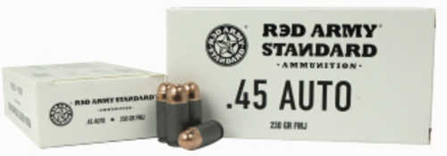 45 ACP 50 Rounds Ammunition Red Army Standard 230 Grain FMJ