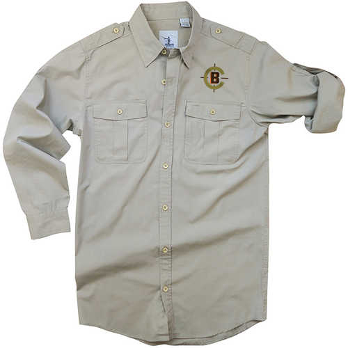 Craig Boddington Small Khaki Safari Shirt Classic Wrinkle-free Poplin