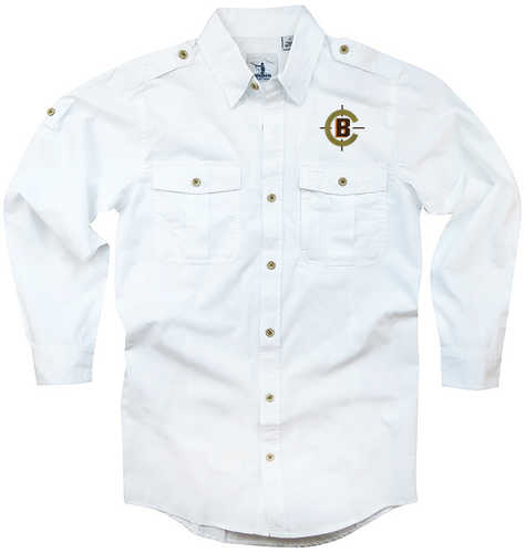 Craig Boddington Small White Safari Shirt Classic Wrinkle-free Poplin