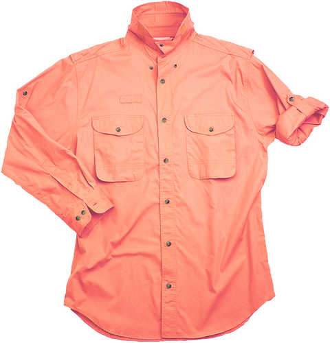 Long Sleeve Salmon Poplin Fishing Shirt Size 4XL