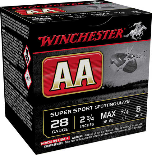 28 Gauge 25 Rounds Ammunition Winchester 3/4" oz Lead #8