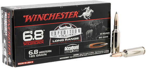 6.8 Western 20 Rounds Ammunition Winchester 160 Grain AccuBond