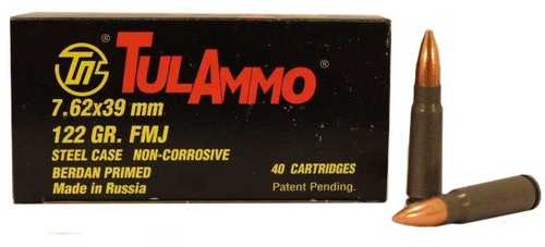 7.62X39mm 40 Rounds Ammunition Tula 122 Grain FMJ