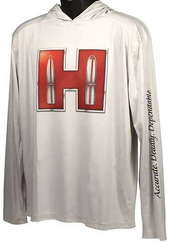 Hornady Solar Hoodie White W/Red Logo 2Xl Long Sleeve Pull Over
