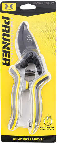 Hawk HWK-PRUNER Hand Pruner Black TiN Finished SK5 High Carbon Steel Aluminum w/Black & Yellow TPR Grip Handle