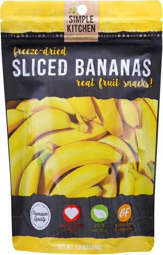 Wise Foods Simple Kitchen Freeze Dried Fruit Banana Snacks 6 Per Case Servings Outdoor Camping