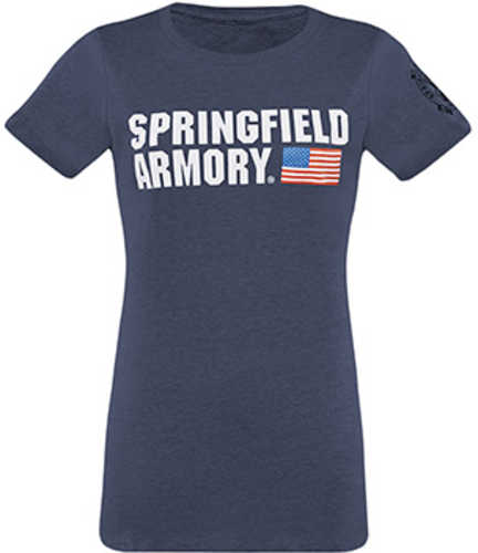 Springfield Armory Flag Logo Ladies T-Shirt Midnight Navy Medium Short Sleeve
