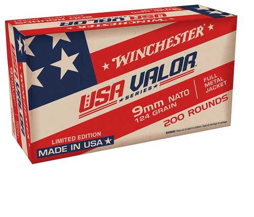 <span style="font-weight:bolder; ">Winchester</span> 9mm Luger 124 Gr Full Metal Jacket 200 Round Box