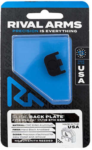Rival Arms Slide Back Cover Plate Double Stack for Glock 17/19 Gen5 Black Anodized Aluminum Handgun