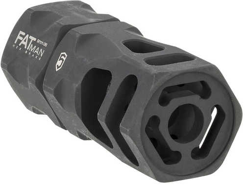 Phase 5 AR-15 Fatman Hex Brake 9mm Luger/7.62x39/6.8mm Threaded 1/2x36 Matte Black Finish