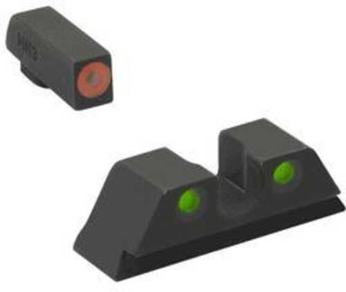 Meprolight USA Hyper-Bright Self-Illuminated Sights Fixed Tritium Yellow Front, Green Rear Black Frame For CZ