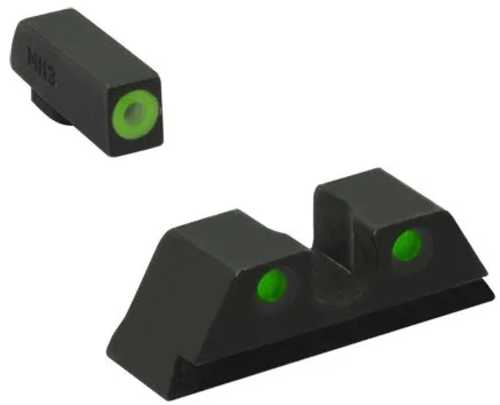 Meprolight USA Hyper-Bright Day/Night Tritium Sights S&W M&P Full Size Fixed Green Black Frame