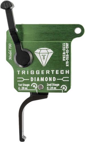 TriggerTech Diamond Remington 700 Green With Black Parts Two-Stage Flat Clean