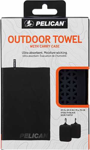 Pelican Multi Use Towel with Carry Case Stealth Black