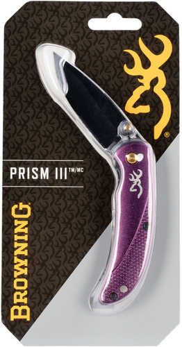 Browning Prism II 2.40" 7Cr17MoV Stainless Steel Drop Point Aluminum Plum Handle Folder