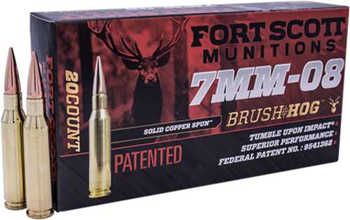 7mm-08 Remington 10 Rounds Ammunition Fort Scott Munitions 120 Grain Copper