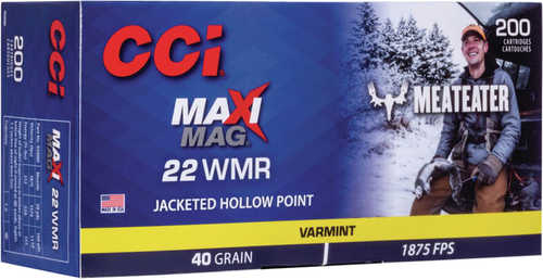 22 Winchester Magnum Rimfire 200 Rounds Ammunition CCI 40 Grain Jacketed Hollow Point