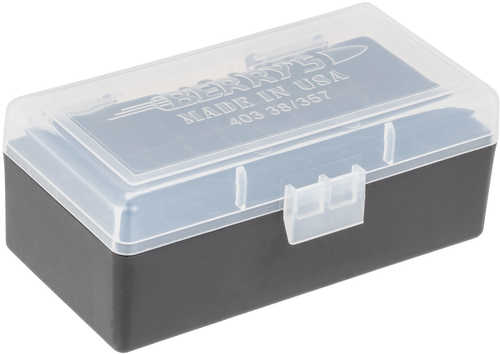 Click to see larger image. Berry's 403 Ammo Box 38 Special,357 Mag 50rd Clear Lid with Black Bottom