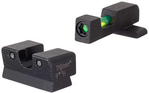 Trijicon Di Night Sight Set Interchangeable Tritium/Fiber Optic Green With Black Outline Front