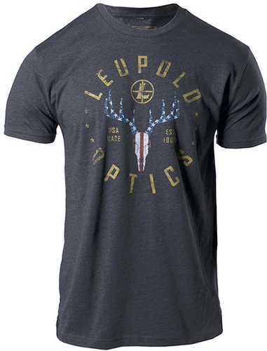<span style="font-weight:bolder; ">Leupold</span> American Whitetail T-Shirt Charcoal Gray Large Short Sleeve