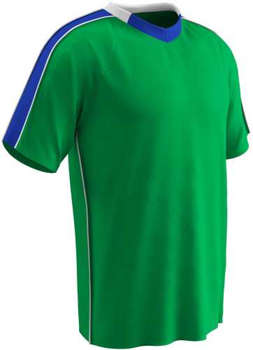 Champro Adult Mark Soccer Jersey Neon Green Royal White Med