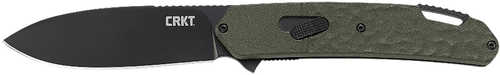 CRKT Bona Fide 3.52" Folding Modified Drop Point Plain Black PVD 1.4116 Blade OD Green Adc12 Aluminum Handle