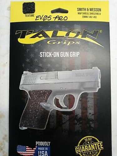 TALON Grips Inc Evolution Rubber Black Adhesive Fits S&W M&P Shield M2.0 (9mm/.40/.45)