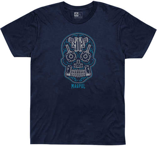 Magpul Mag1217411S Sugar Skull Mens T-Shirt Navy-img-0