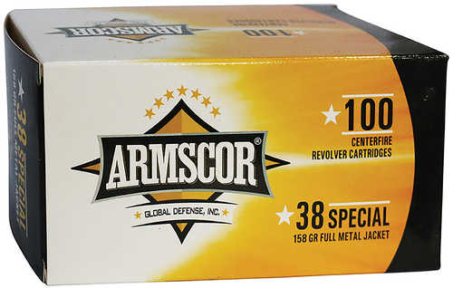 38 <span style="font-weight:bolder; ">Special</span> 100 Rounds Ammunition Armscor Precision Inc 158 Grain Full Metal Jacket