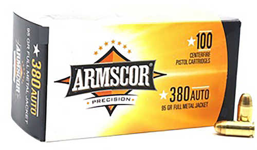 380 ACP 100 Rounds Ammunition Armscor Precision Inc 95 Grain Full Metal Jacket