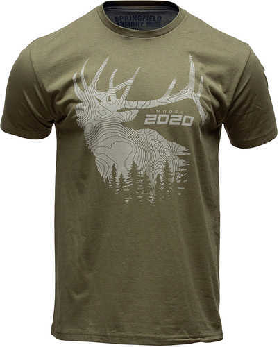 Springfield Armory GEP8605S 2020 Elk Mens T-Shirt Military Green Short Sleeve Small
