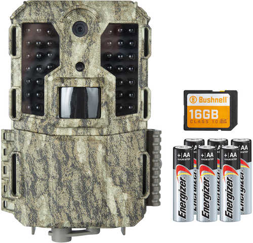 Bushnell Prime L20 Tree Bark Camo Text Lcd Display 3/12/20MP Resolution Red Glow Flash Sd Card Slot/Up To 32Gb
