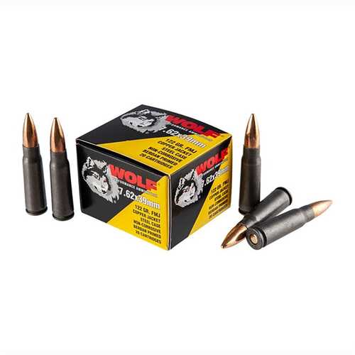 7.62X39mm 20 Rounds Ammunition Wolf Performance Ammo 122 Grain FMJ