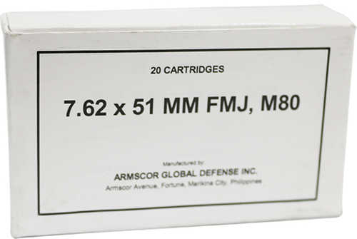 Armscor 7.62 NATO 147 Grain Full Metal Jacket - 20 Rounds for Tactical Performance