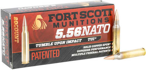 <span style="font-weight:bolder; ">5.56mm</span> Nato 20 Rounds Ammunition Fort Scott Munitions 62 Grain FMJ