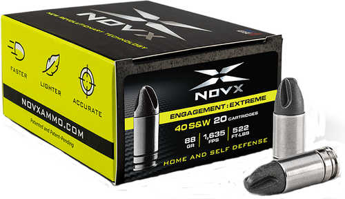 40 S&W 20 Rounds Ammunition NovX 88 Grain FMJ