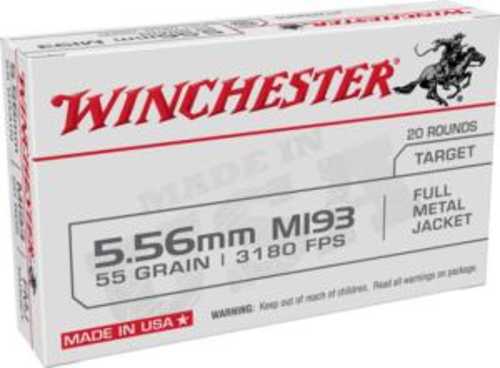 5.56mm Nato 30 Rounds Ammunition Winchester 55 Grain FMJ