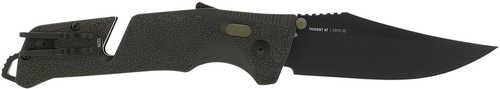 S.O.G Trident AT 3.70" Folding Clip Point Plain Titanium Nitride Cryo D2 Steel Blade Grn Olive Drab W/FDE A