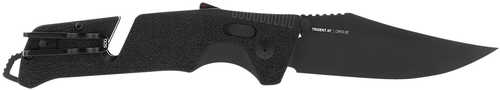 S.O.G Trident AT 3.70" Folding Clip Point Plain Titanium Nitride Cryo D2 Steel Blade Grn Blackout Handle Fe