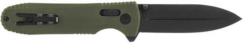 S.O.G Pentagon XR 3.60" Folding Spear Point Plain Black Titanium Nitride Cryo CTS XHP Blade/G10 OD Green Ha