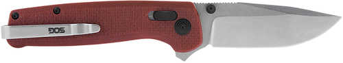 S.O.G Terminus XR 2.95" Folding Plain Clip Point Stone Washed D2 Steel Blade/Crimson Textured G10 Handle