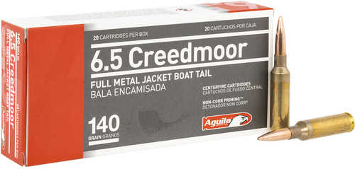 Aguila 6.5 Creedmoor 20 Rounds Ammo - 140 Grain FMJ for Superior Accuracy