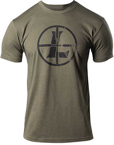 Leupold 180250 Distressed Reticle T-Shirt Military Green Large Short Sleeve