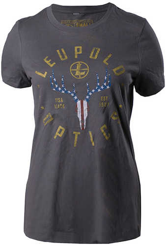 Leupold American Whitetail Ladies T-Shirt Gray Xl Short Sleeve