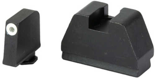 AmeriGlo Optic Compatible Sight 4XL Night Sights Green Tritium White Outline .385" Front Flat Black .480" Rear Fits All